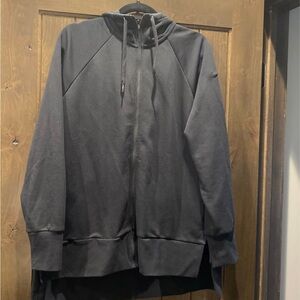 Womens Black ZIP UP Hooded Sweatshirt Large Brand New